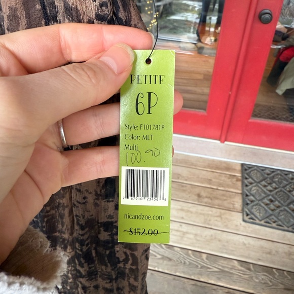 NIC+ZOE black and brown silk midi skirt - Picture 5 of 6